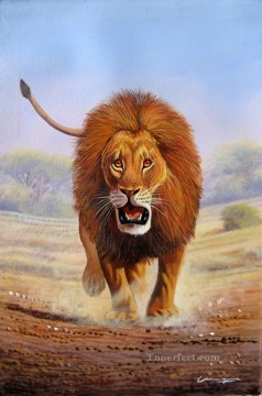 Mugwe Advancing Lion Peinture à l'huile
